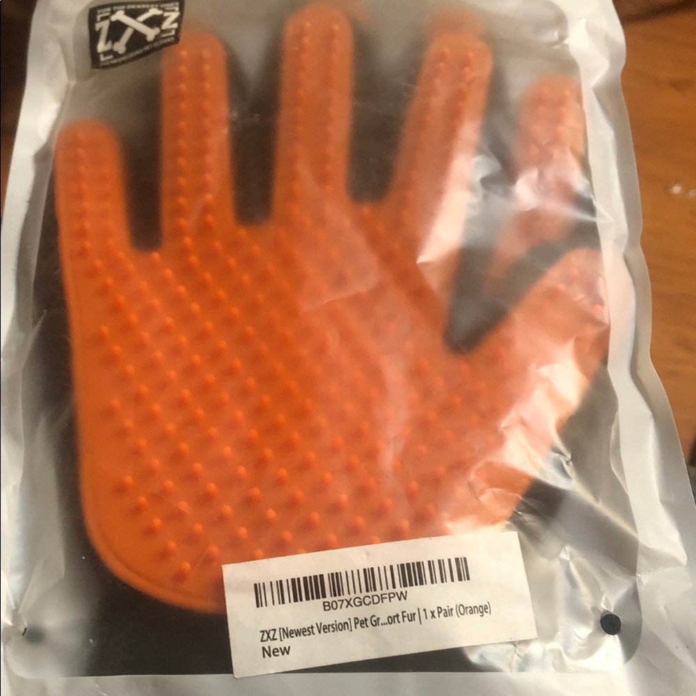 Silicone Pet Grooming Glove - Orange